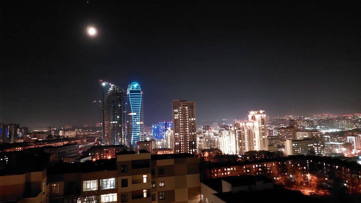 Výhled z ubytka v Kyjevě