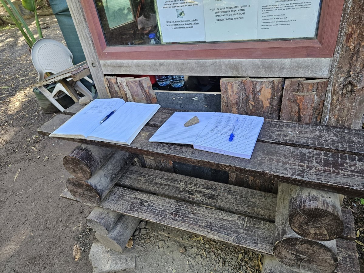 Registrace před výstupem na Le Morne