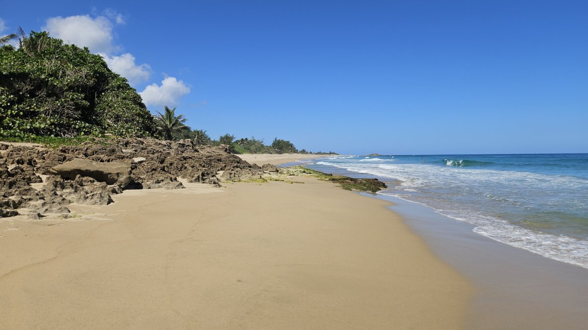 Prázdné pláže přímo za barákem