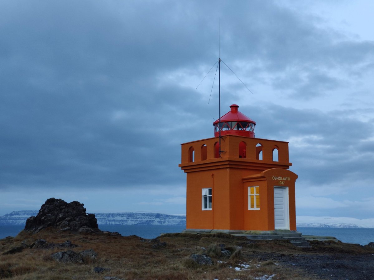 Óshólar Lighthouse na Westfjordech