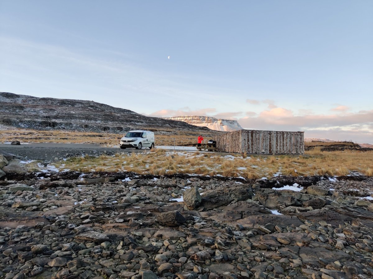 Na odpočívadle na Westfjordech