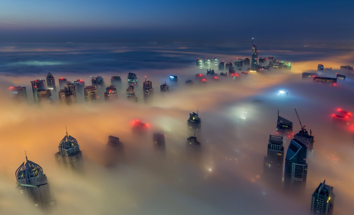 Mlha v Dubaji