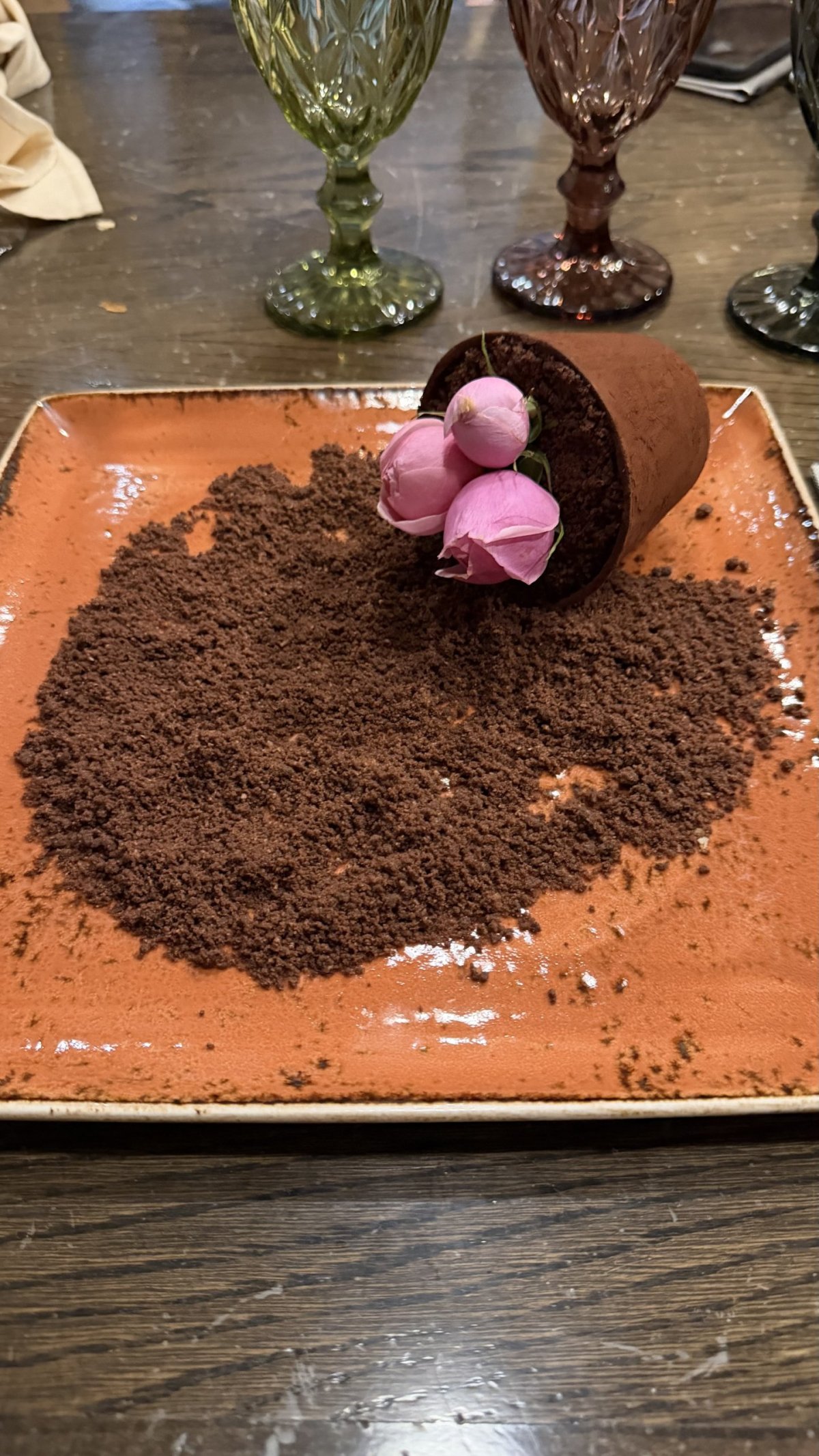 dezert rozbitý květináč