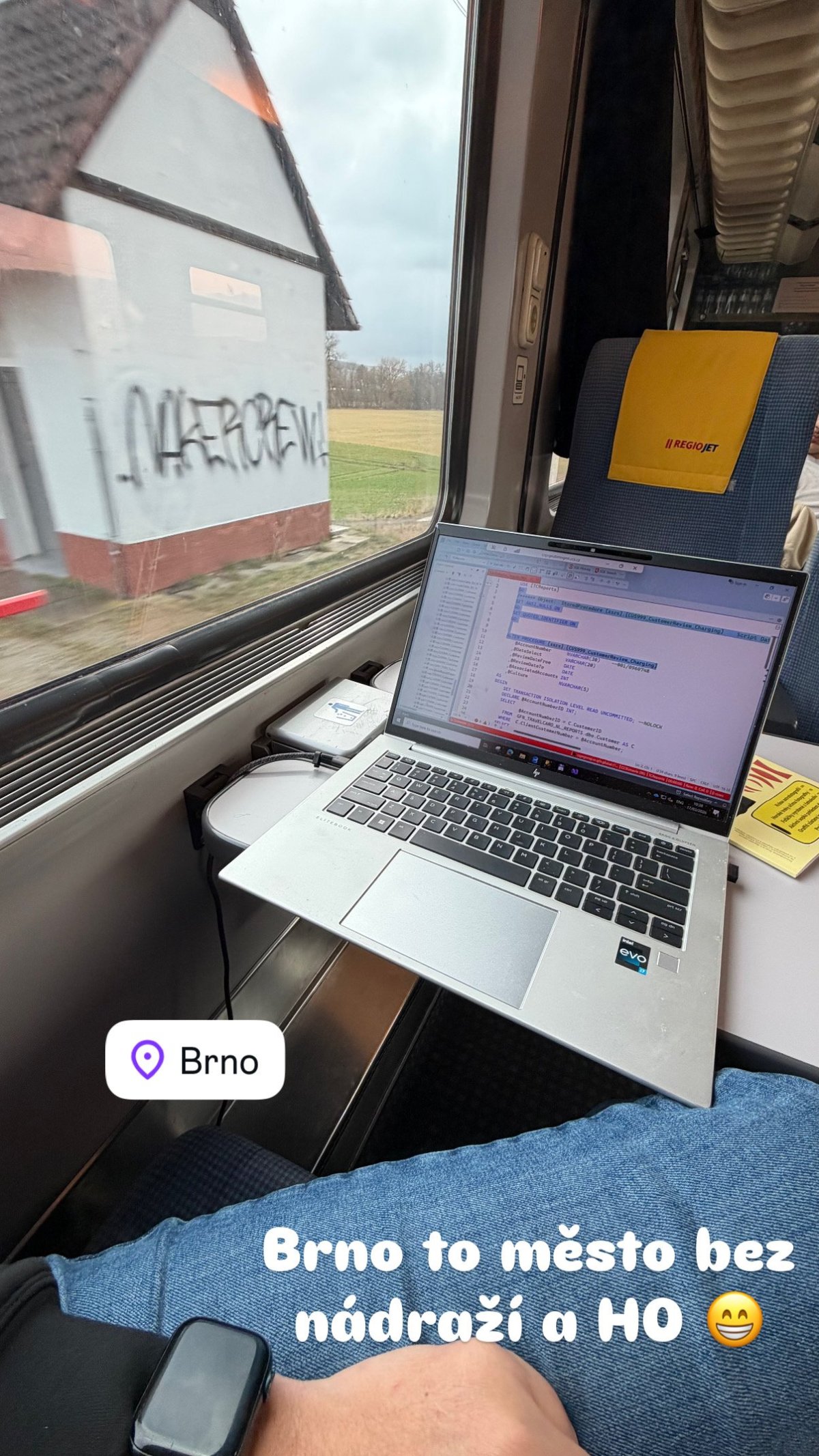 cesta zpět a opět home office ve vlaku