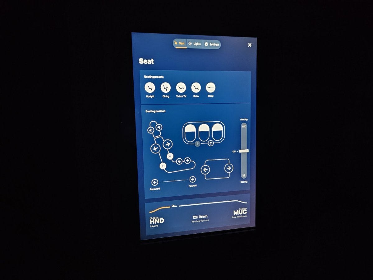 Ovládání sedačky přes tablet