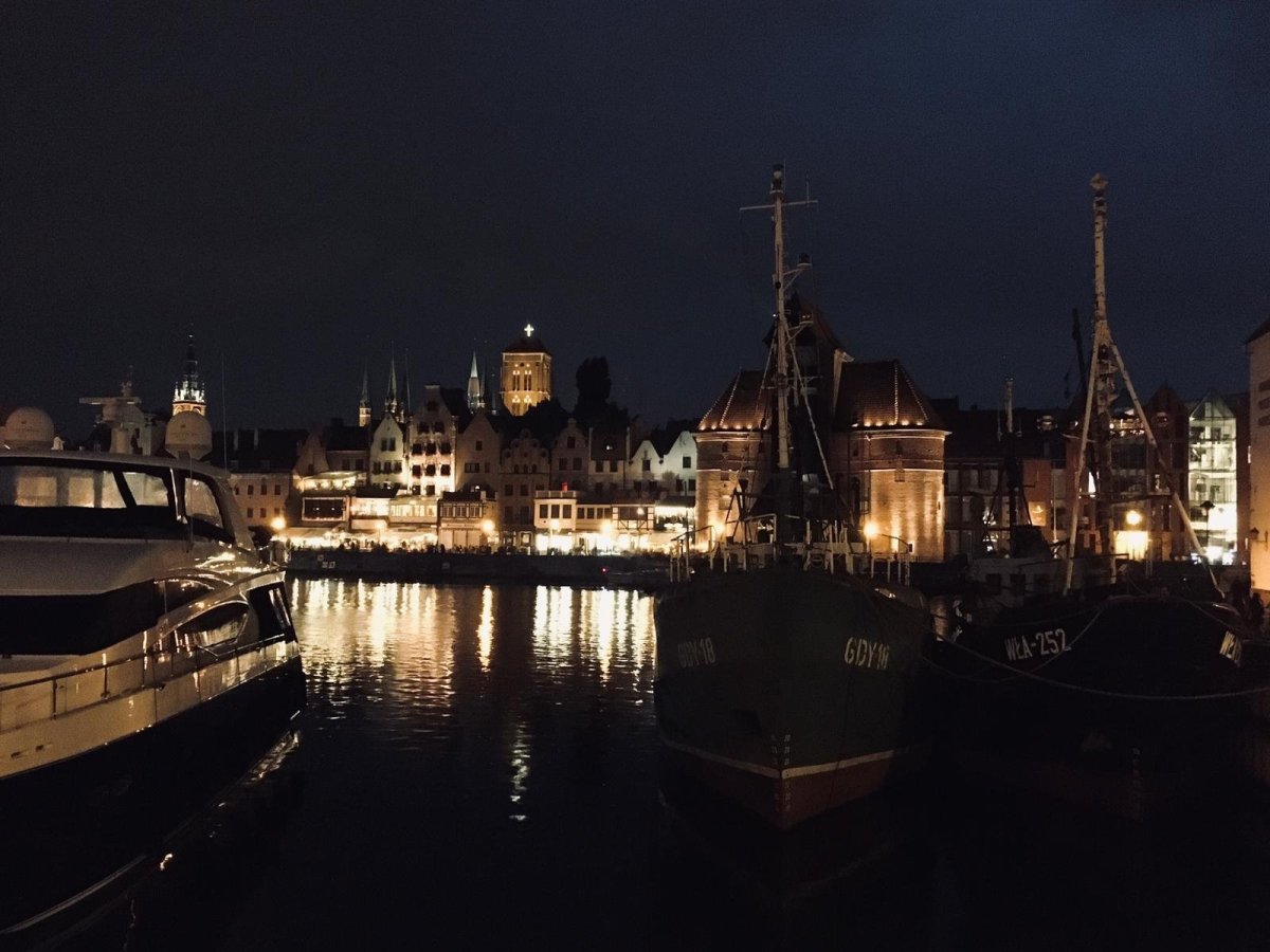 Noční Gdaňsk