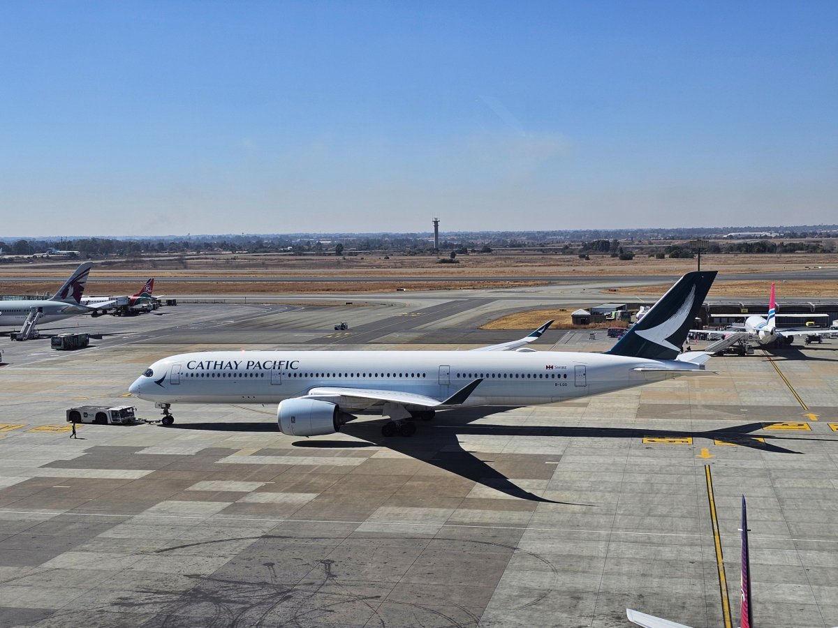 Cathay Pacific, Airbus A350 na letišti Johannesburg