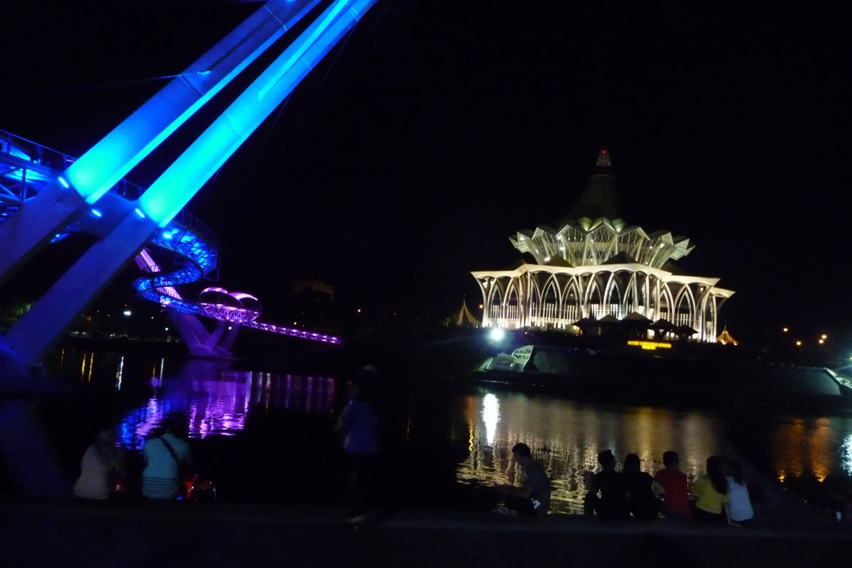 Večerní Kuching má své kouzlo
