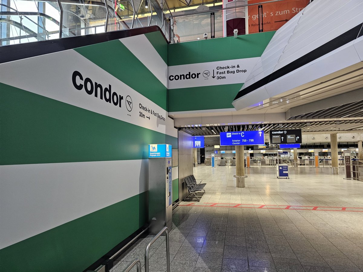 Check-in na letišti Frankfurt