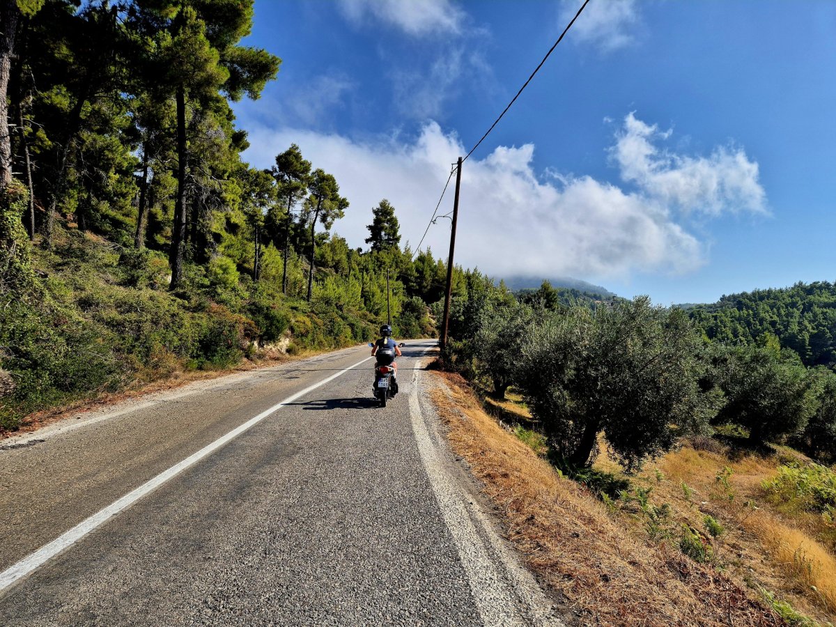 Překrásné ráno na skútru