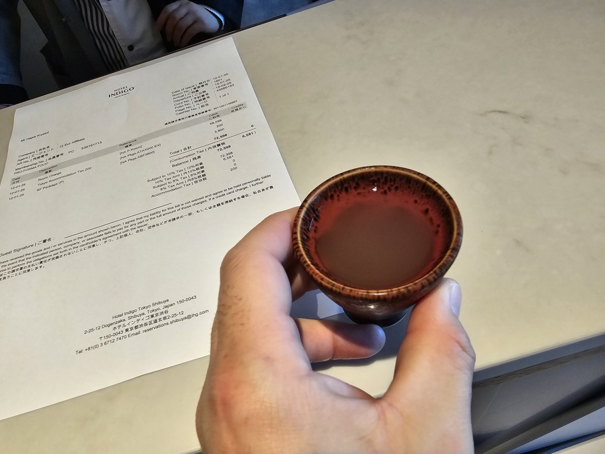 Welcome drink během check-inu