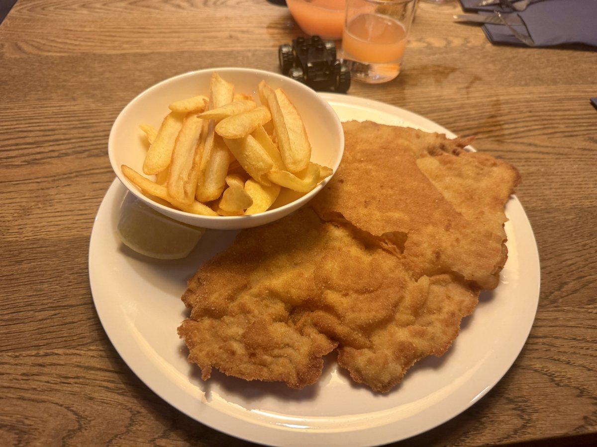 Řízek s hranolkami