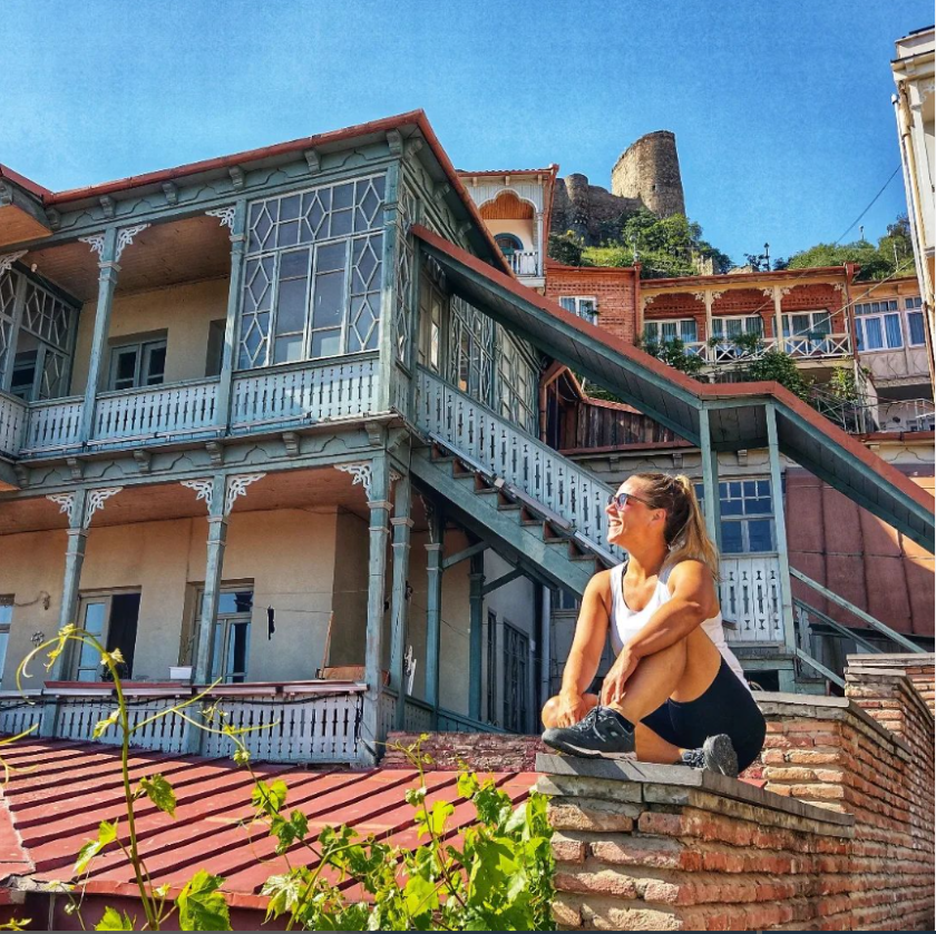 dřevěné verandy v Tbilisi