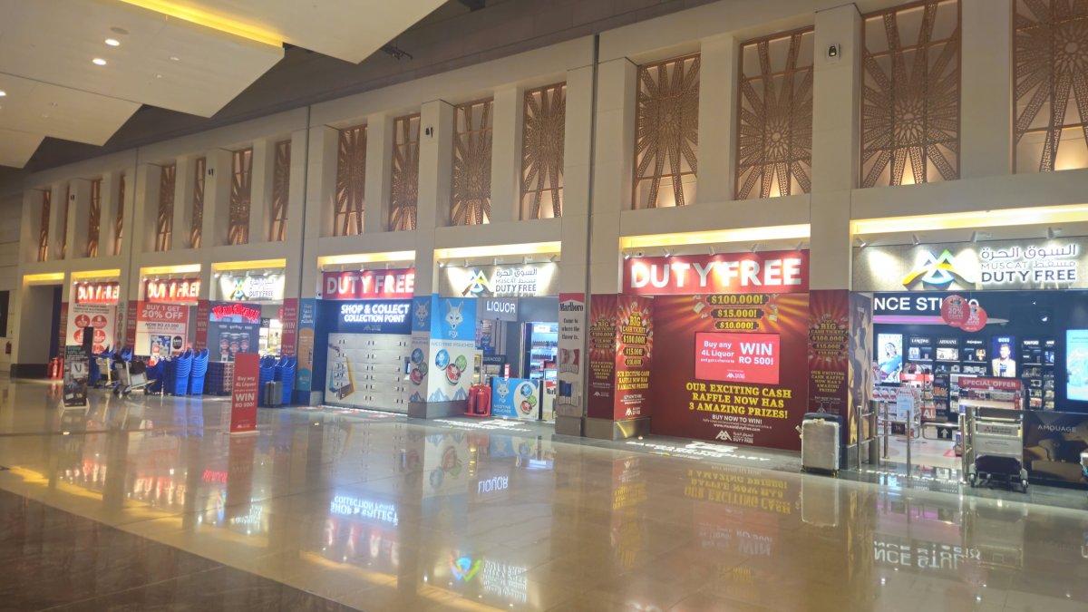 Duty free na letišti v Muscatu