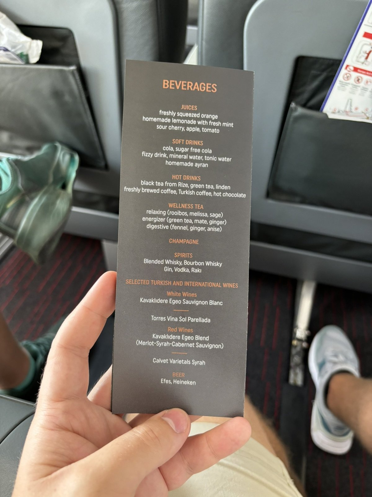 Drink menu