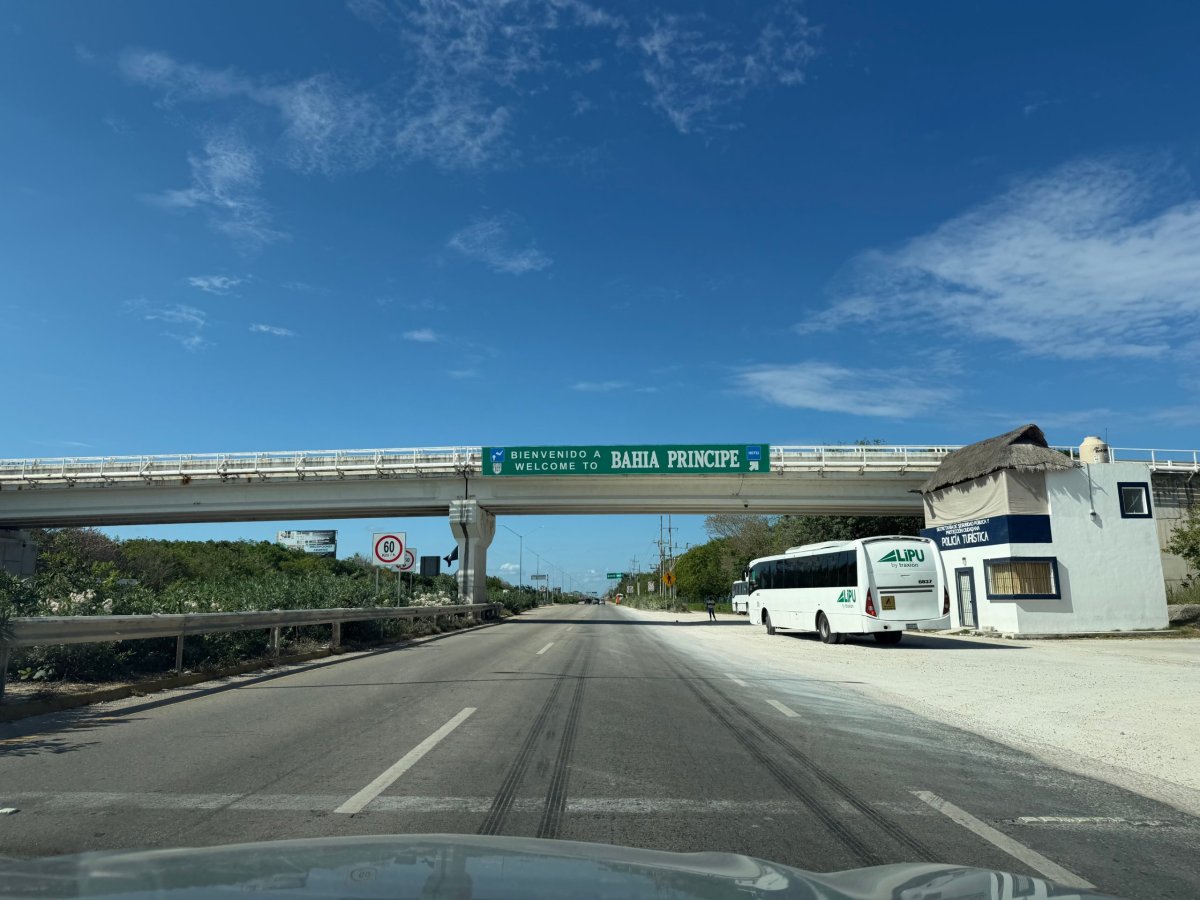 Dálnice mezi Cancúnem a Tulumem