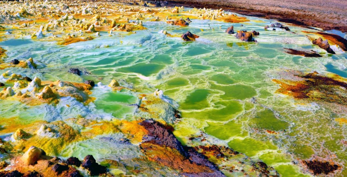 Oblast Dallol - sirné prameny