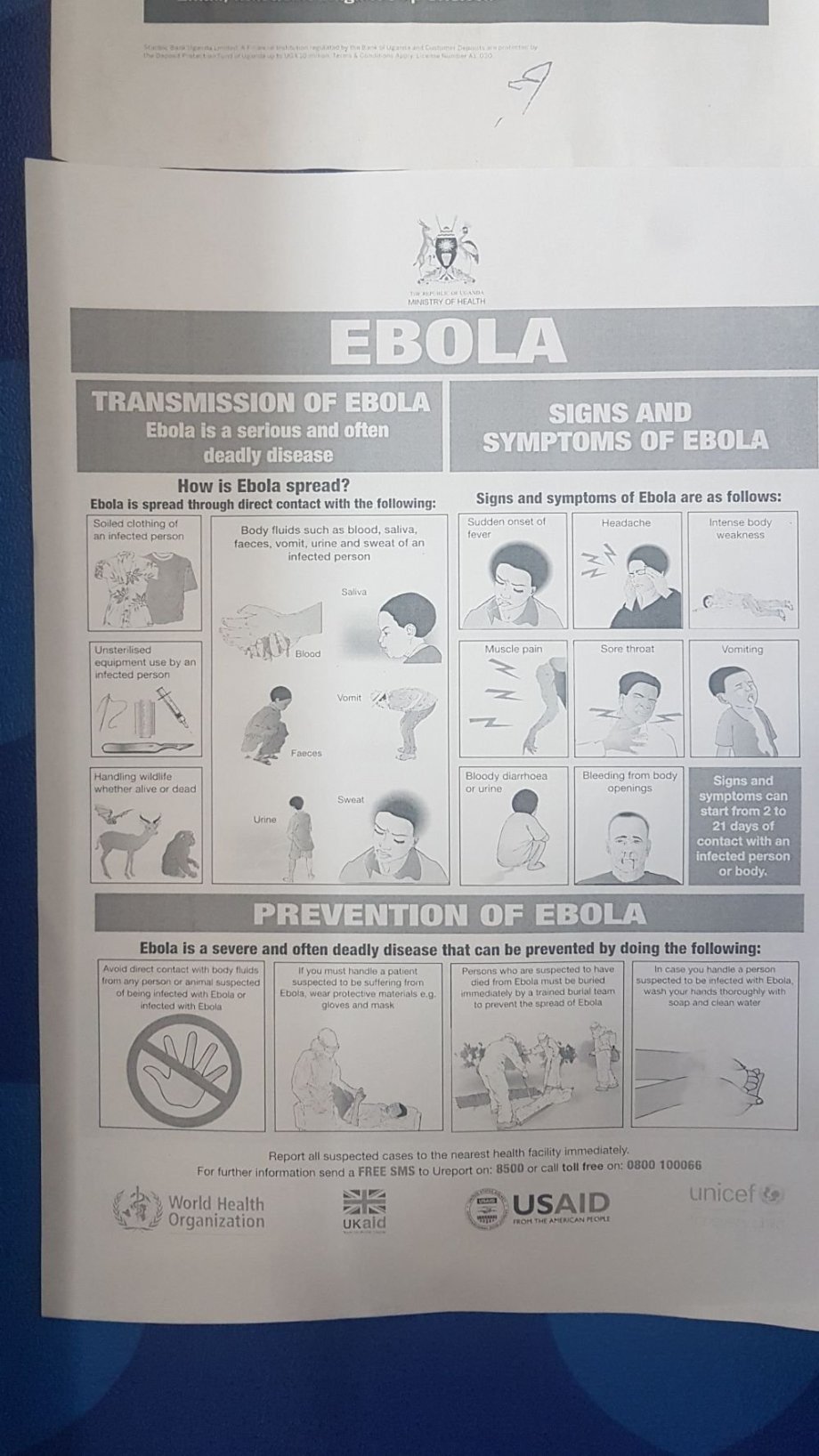 Byli jsme v oblasti s výskytem eboly. Ještě, že návod je vyvěšen všude