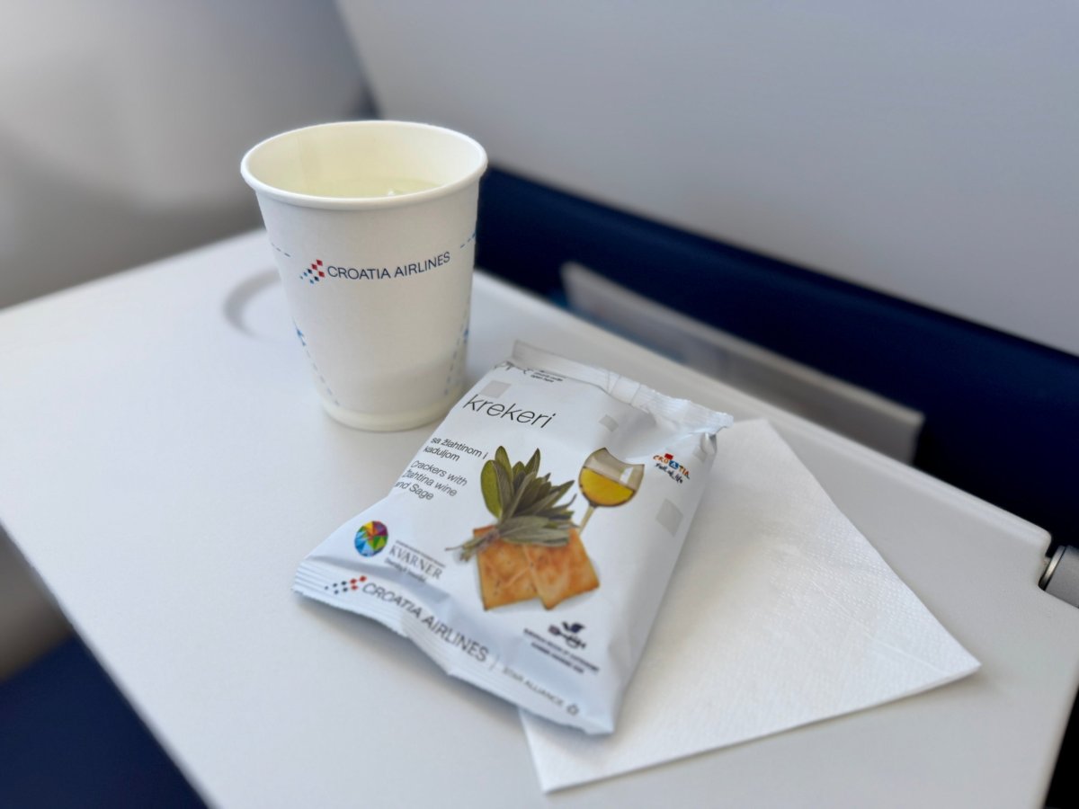 Občerstvení na letu PRG-ZAG Croatia Airlines
