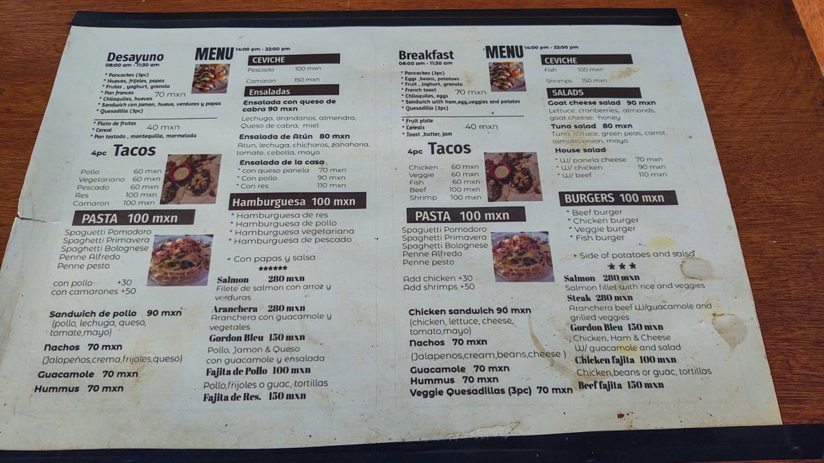 Hotelové menu