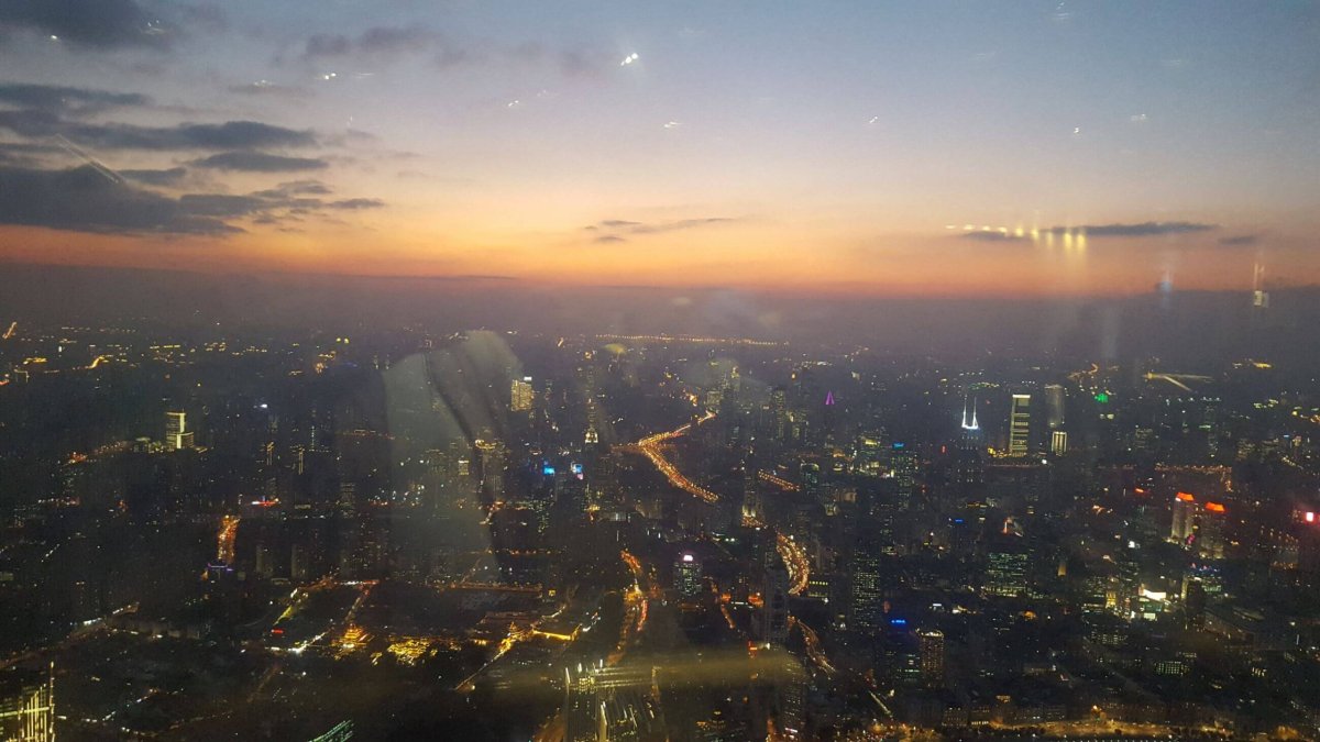 Západ slunce nad Šanghají