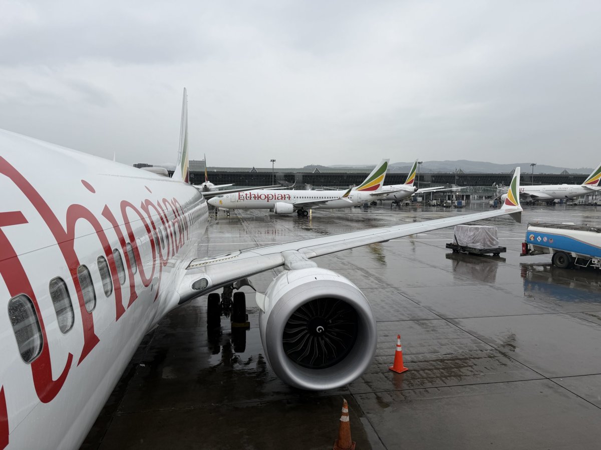 Výstup z letadla v Addis Abeba