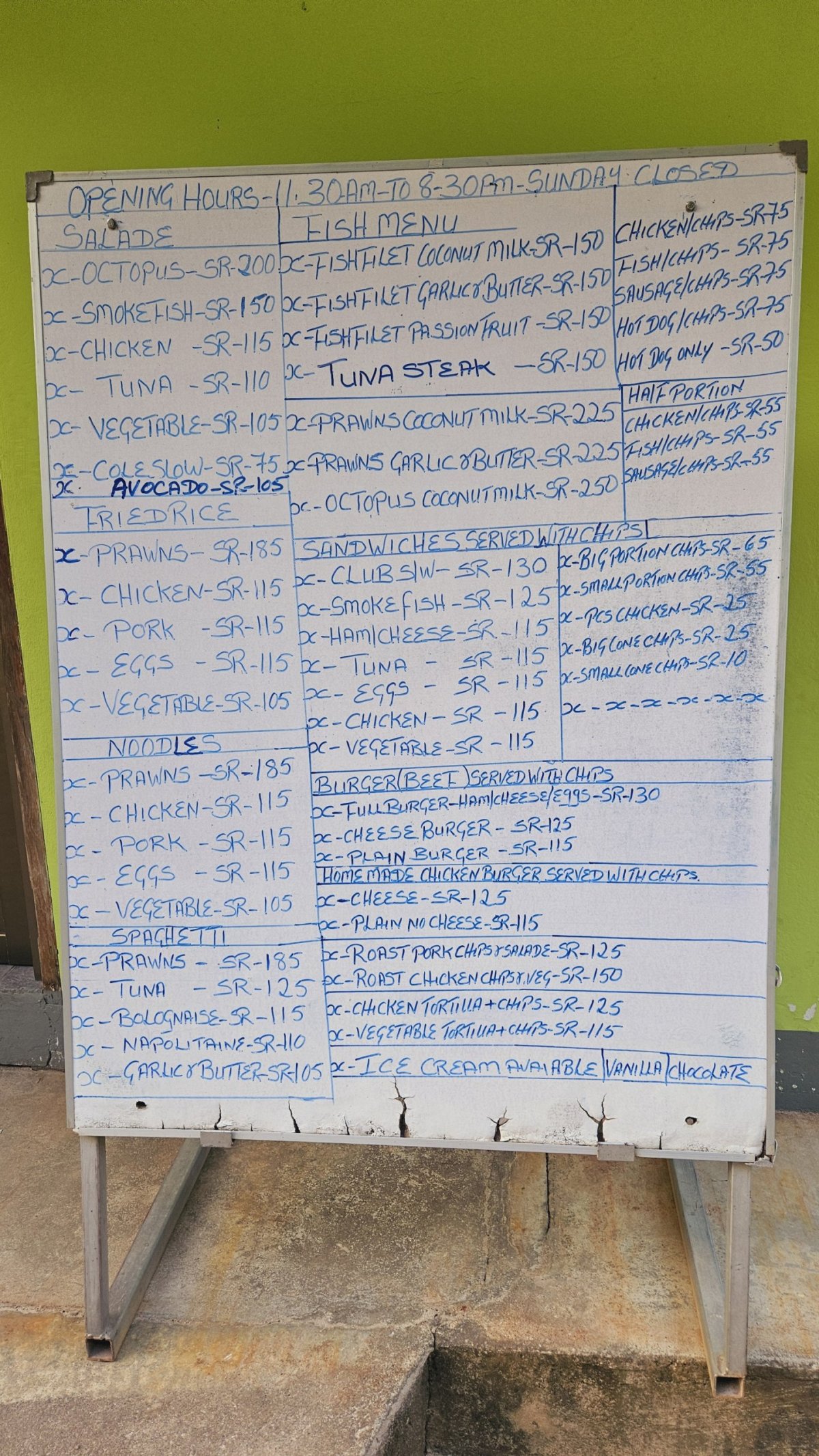 Ceny jídla v take away