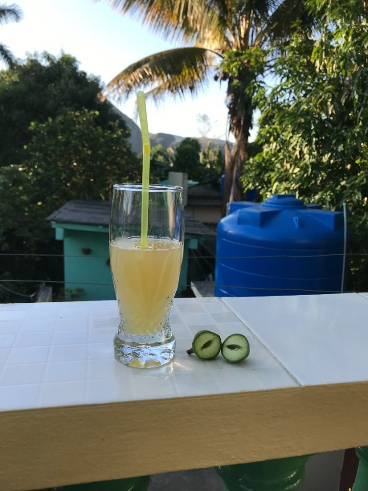 Moje oblíbené jugo naturales (které už mi ale začínalo po 3 týdnech lézt krkem) a opravdu malinké mango. Jak jsme se dozvěděli o