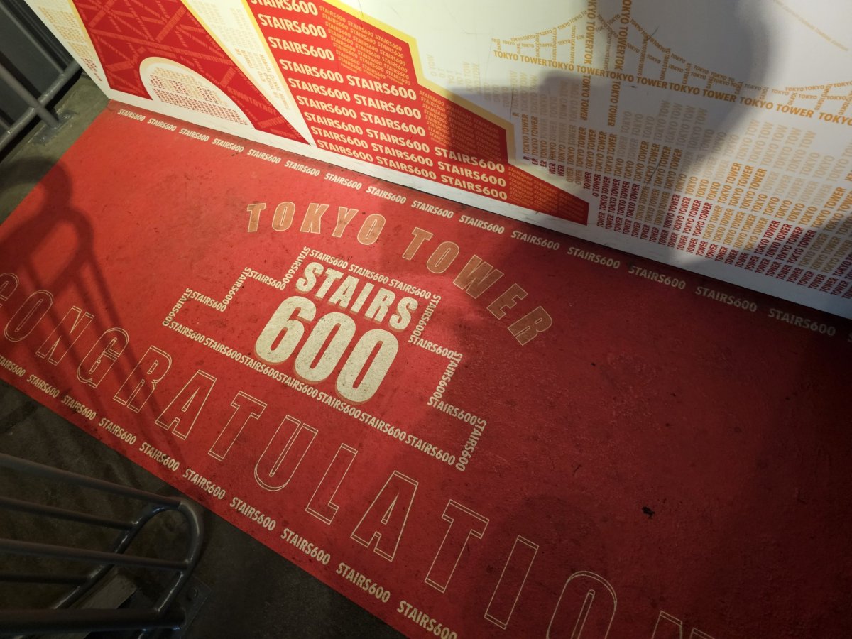 Cesta pěšky nahoru po schodech, 600. schod