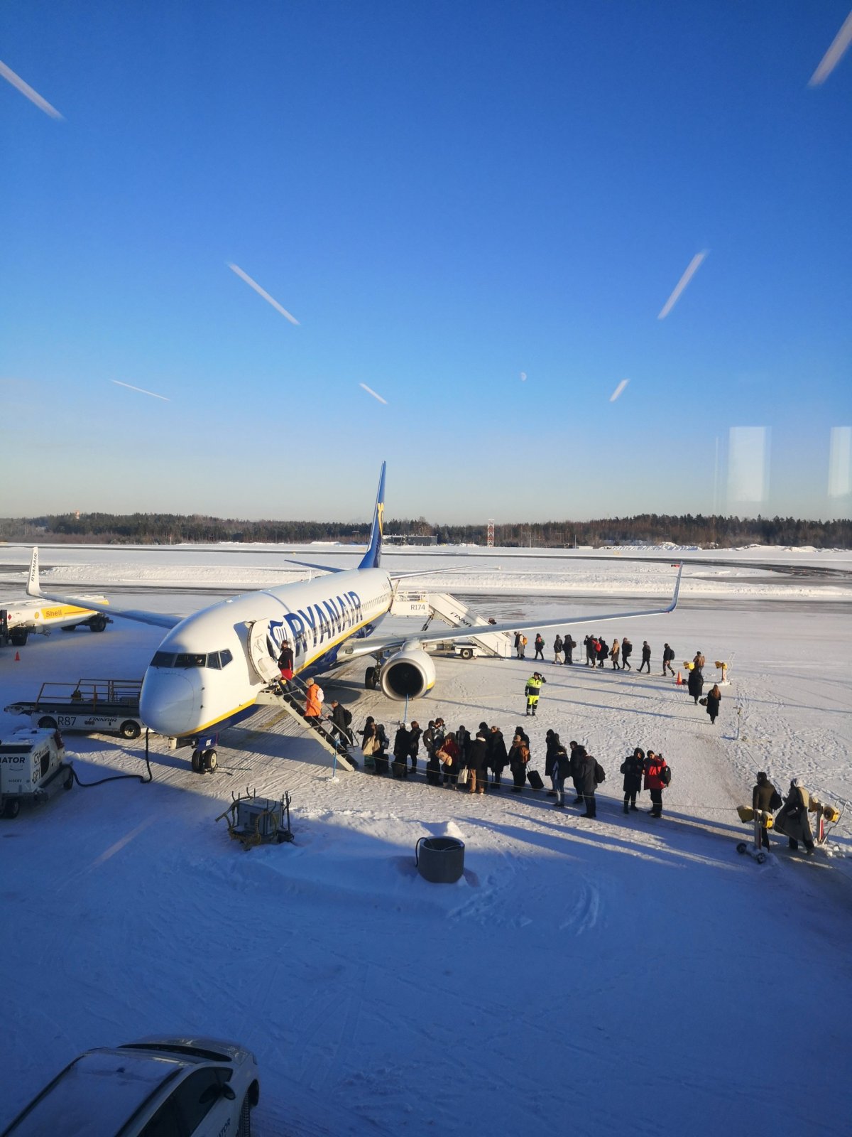 Zasněžené letiště Vantaa