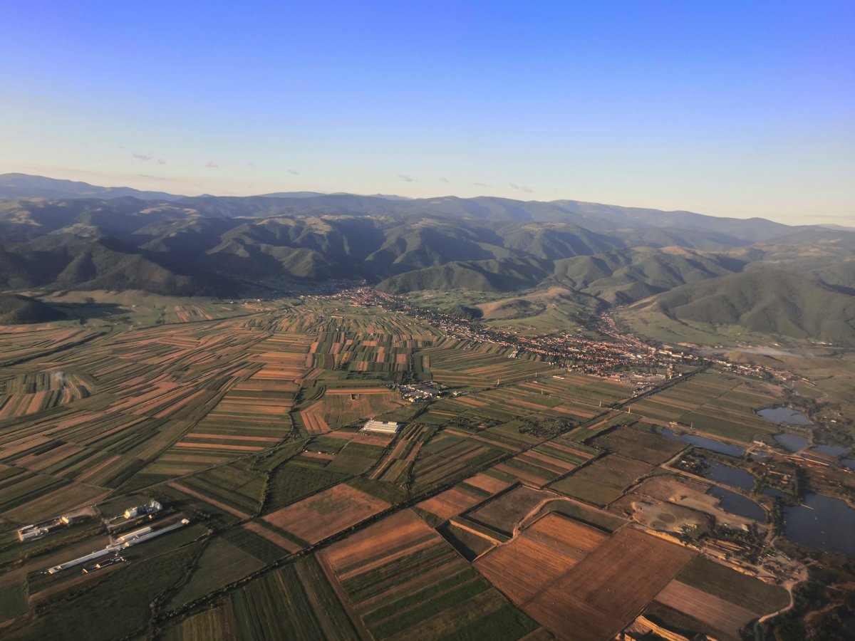 Pohled na Karpaty po vzletu