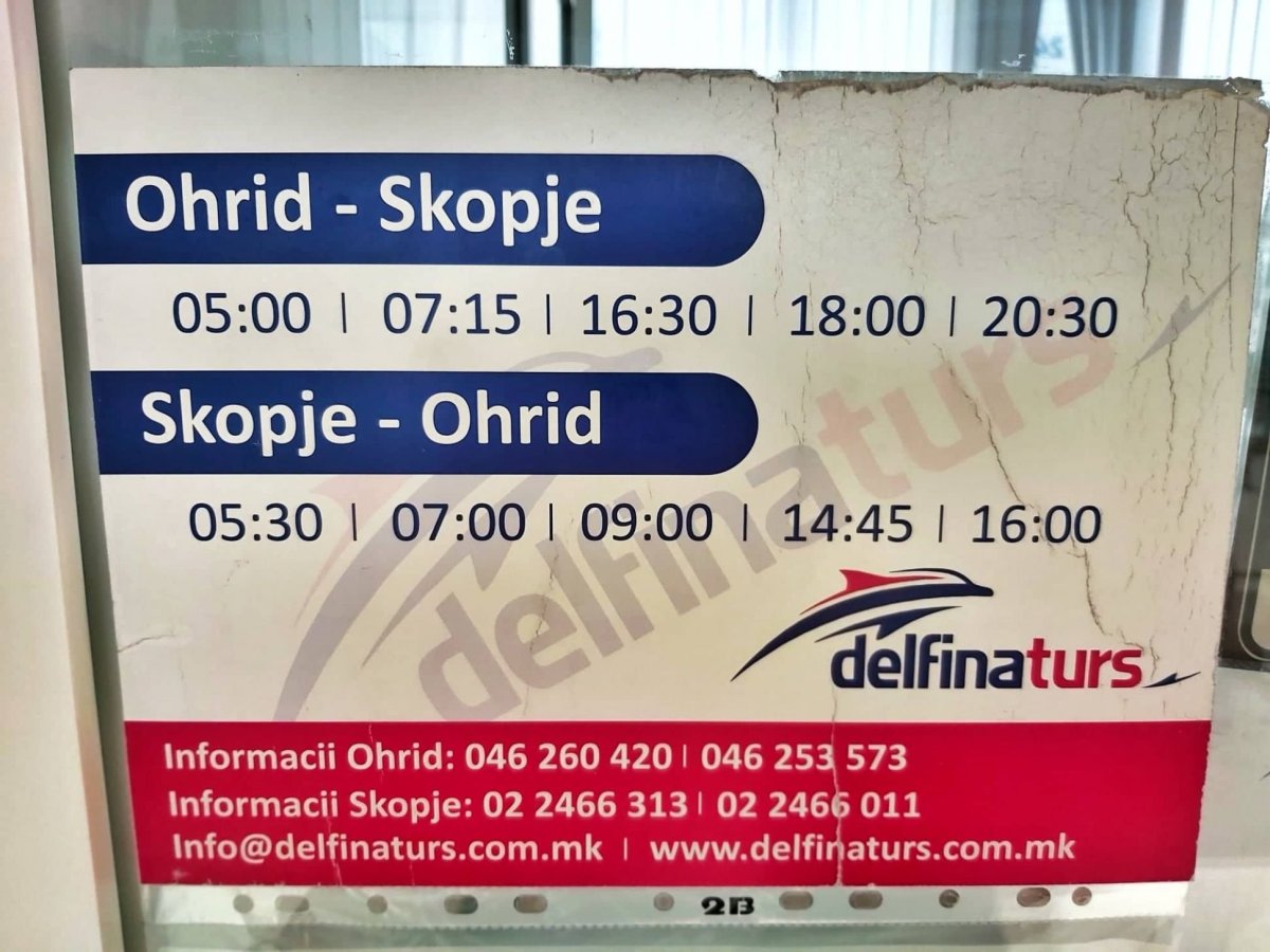 Aktuální jízdní řád: Skopje - Ohrid