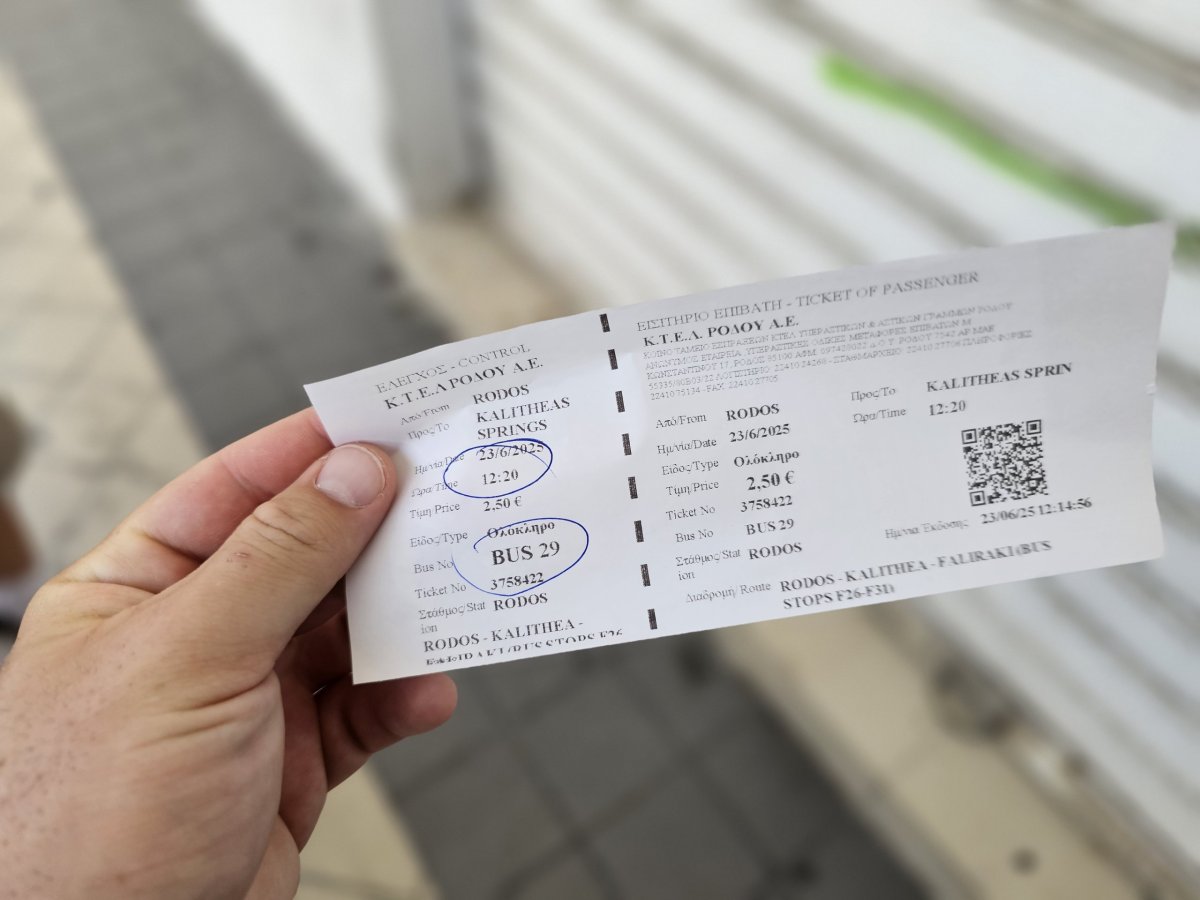 Jízdenka, KTEL Rhodos