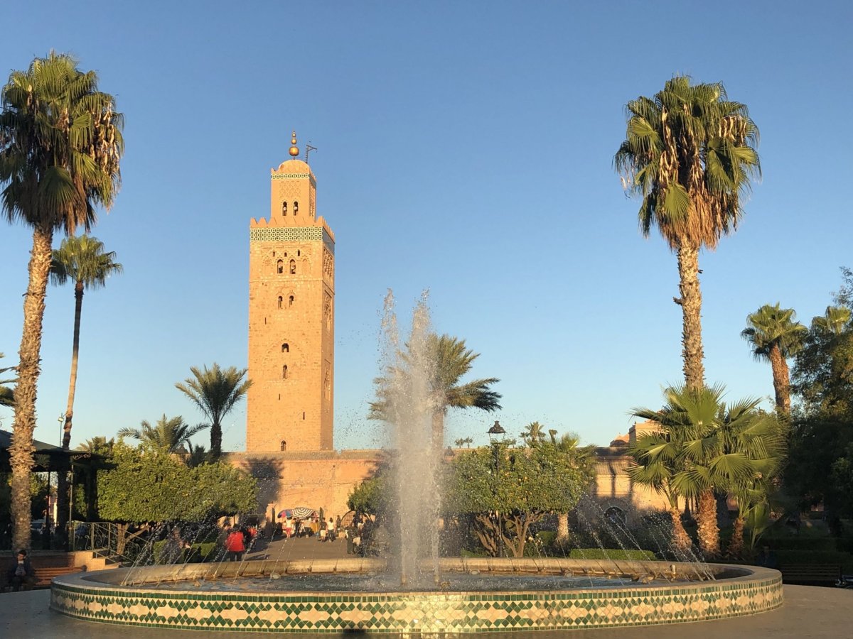 minaret v Marakéši