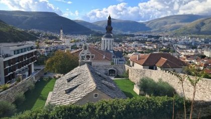 pohled na Mostar z výšky