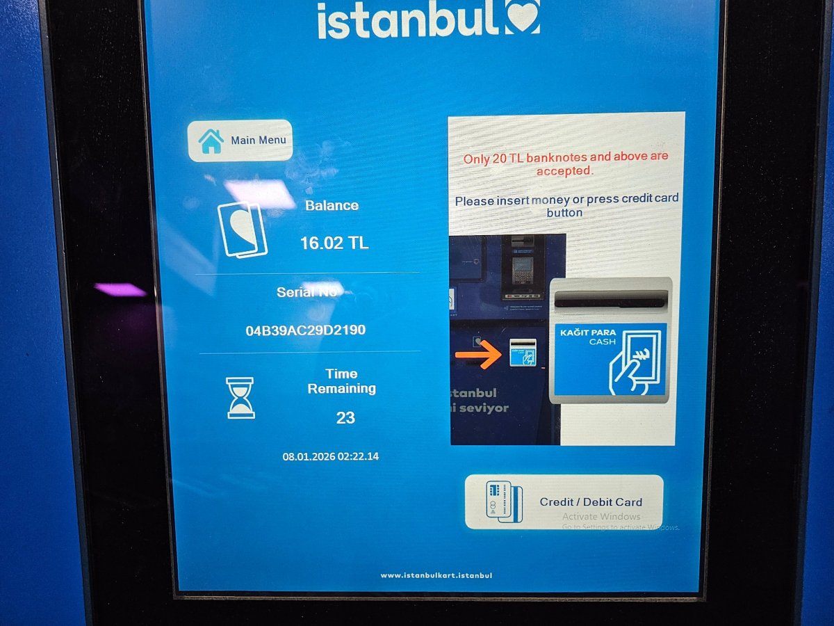 Automat pro dobíjení IstanbulKart