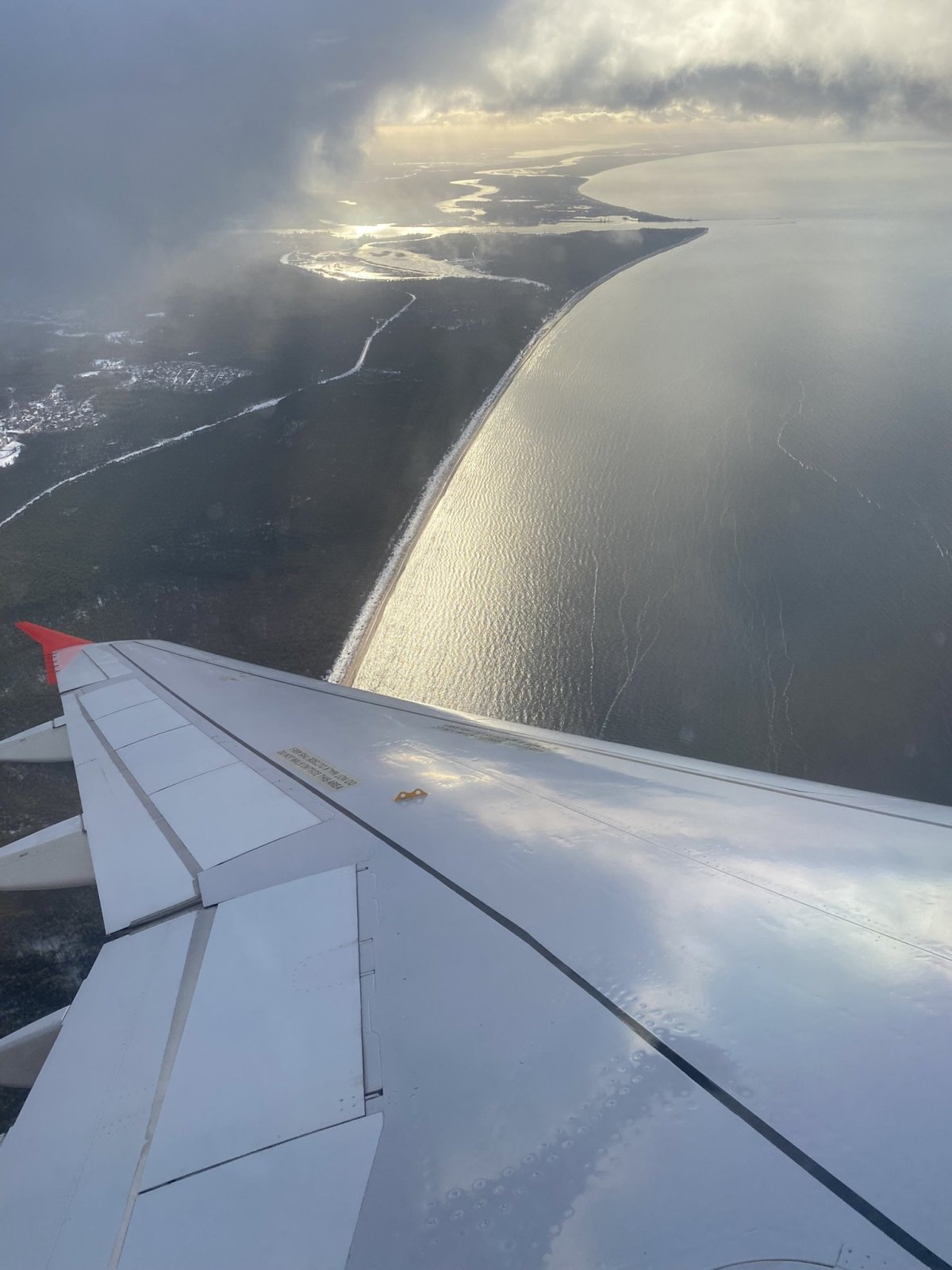 Před přistáním se naskytl pěkný pohled na Baltské moře