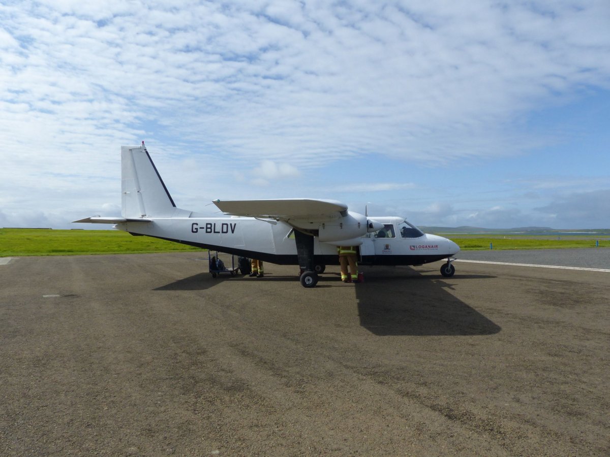 Po přistání na Papa Westray...
