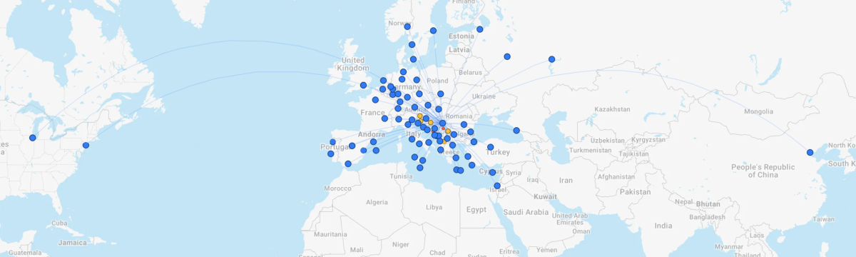 Route map Air Serbia