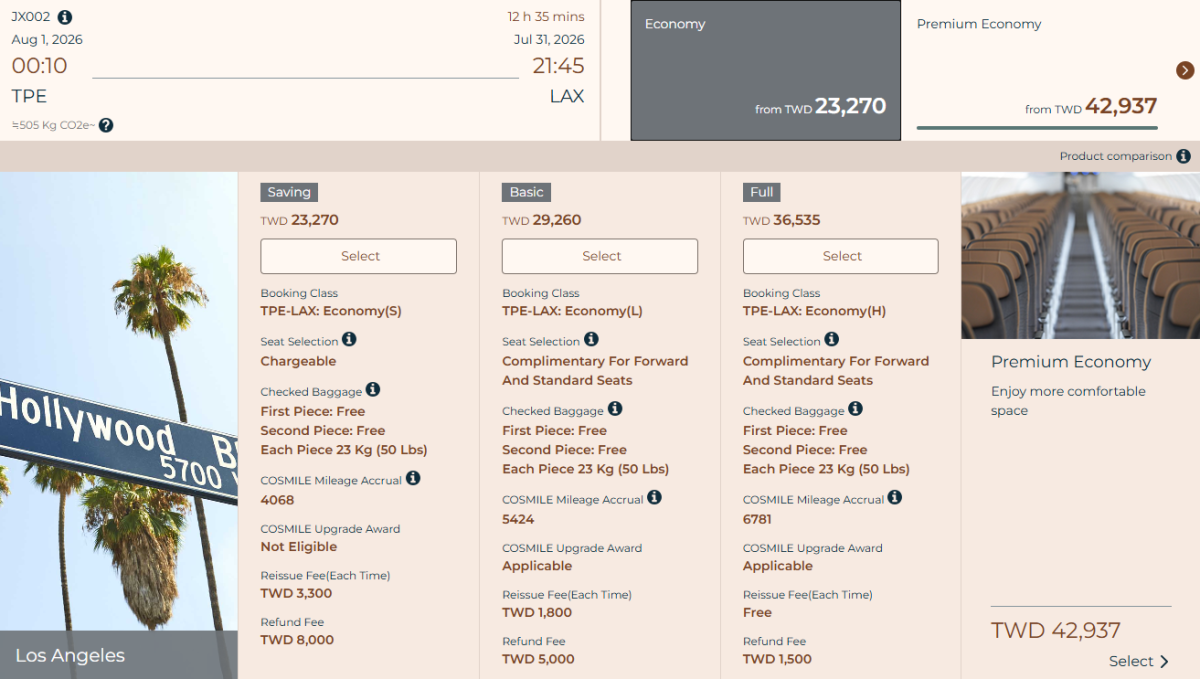 Tarifní třídy STARLUX