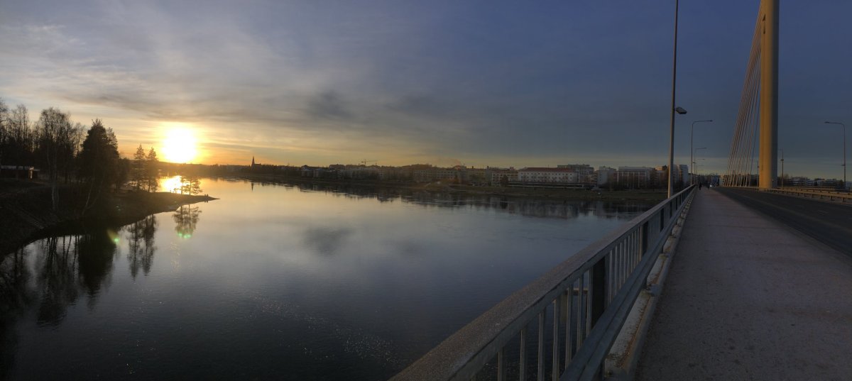 Rovaniemi při západu