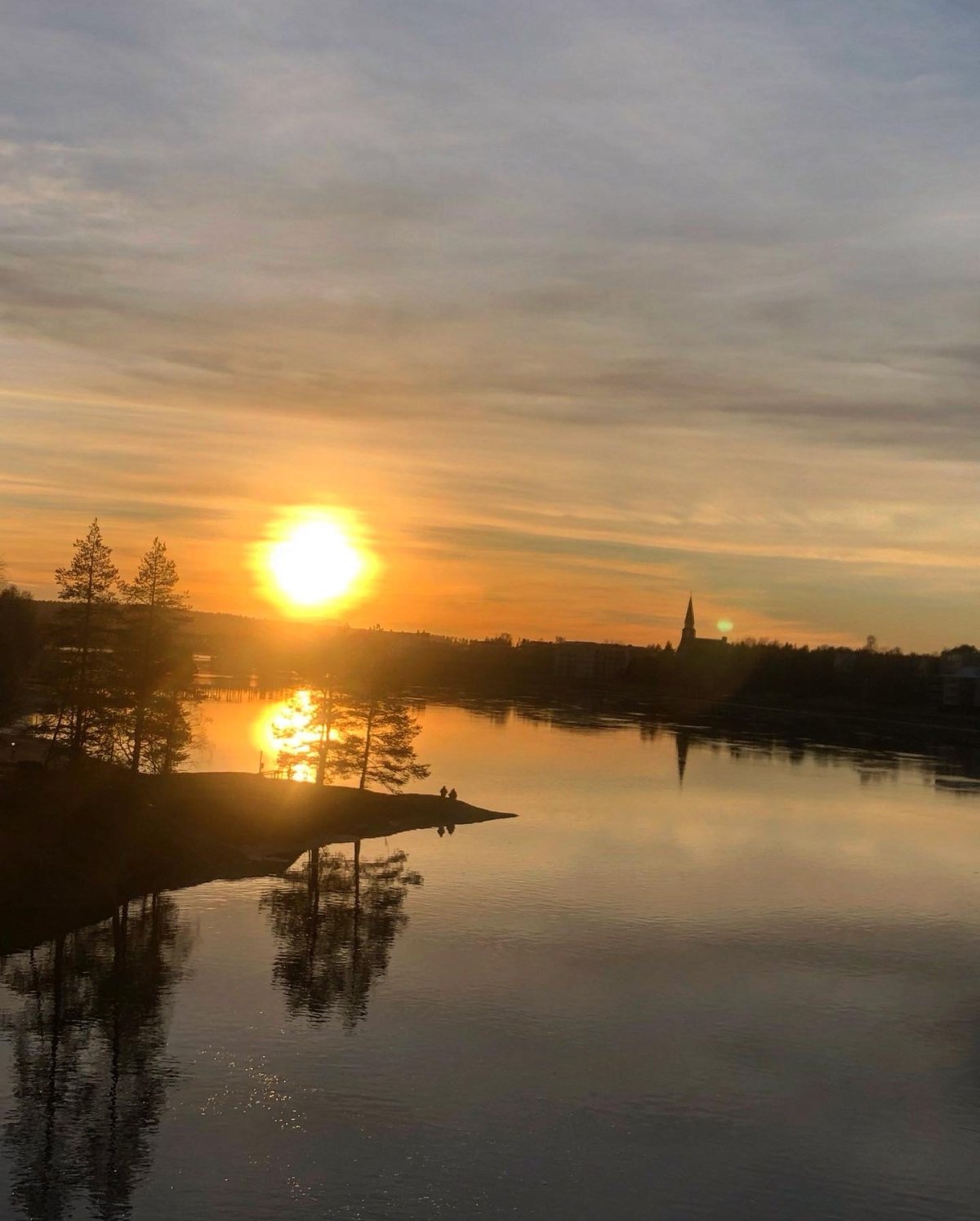 Rovaniemi při západu