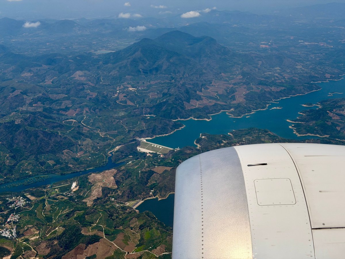 Před přistáním na Hainanu