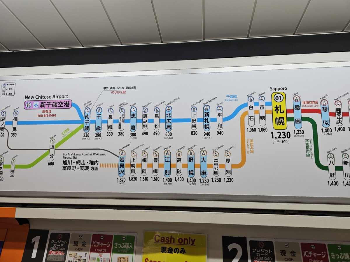 Mapa cen jízdného u vlaku z letiště