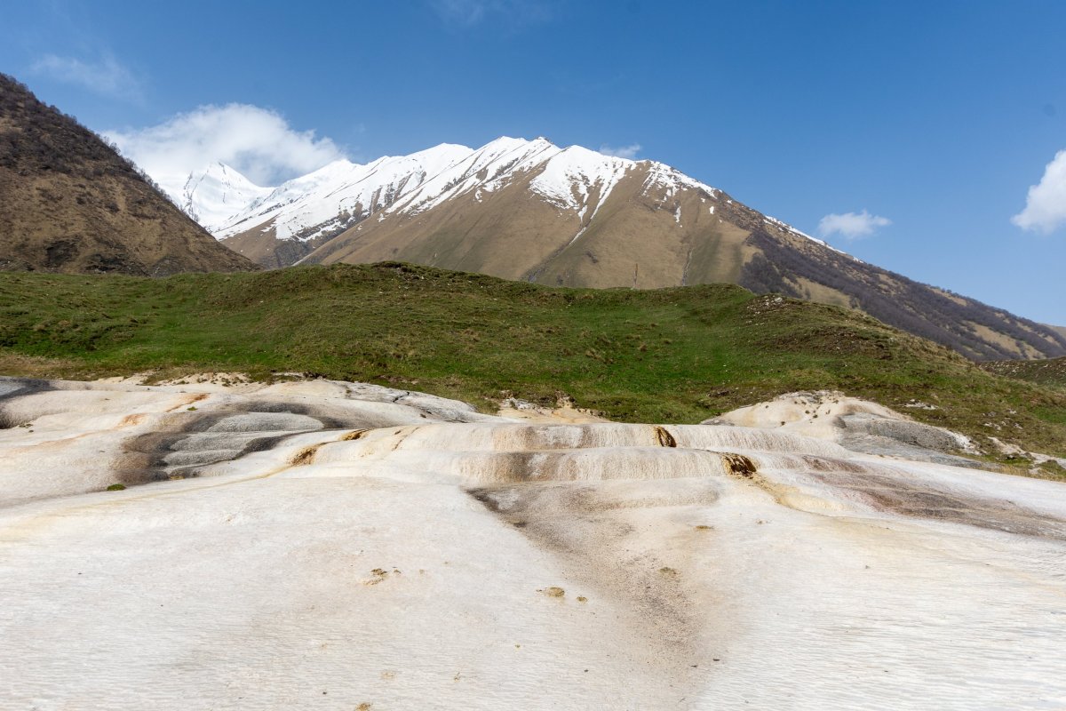 Truso Travertines, národní památka kam se asi nemělo šlapat, ale nebyl nikdo kdo by nám to řekl a mě to došlo pozdě