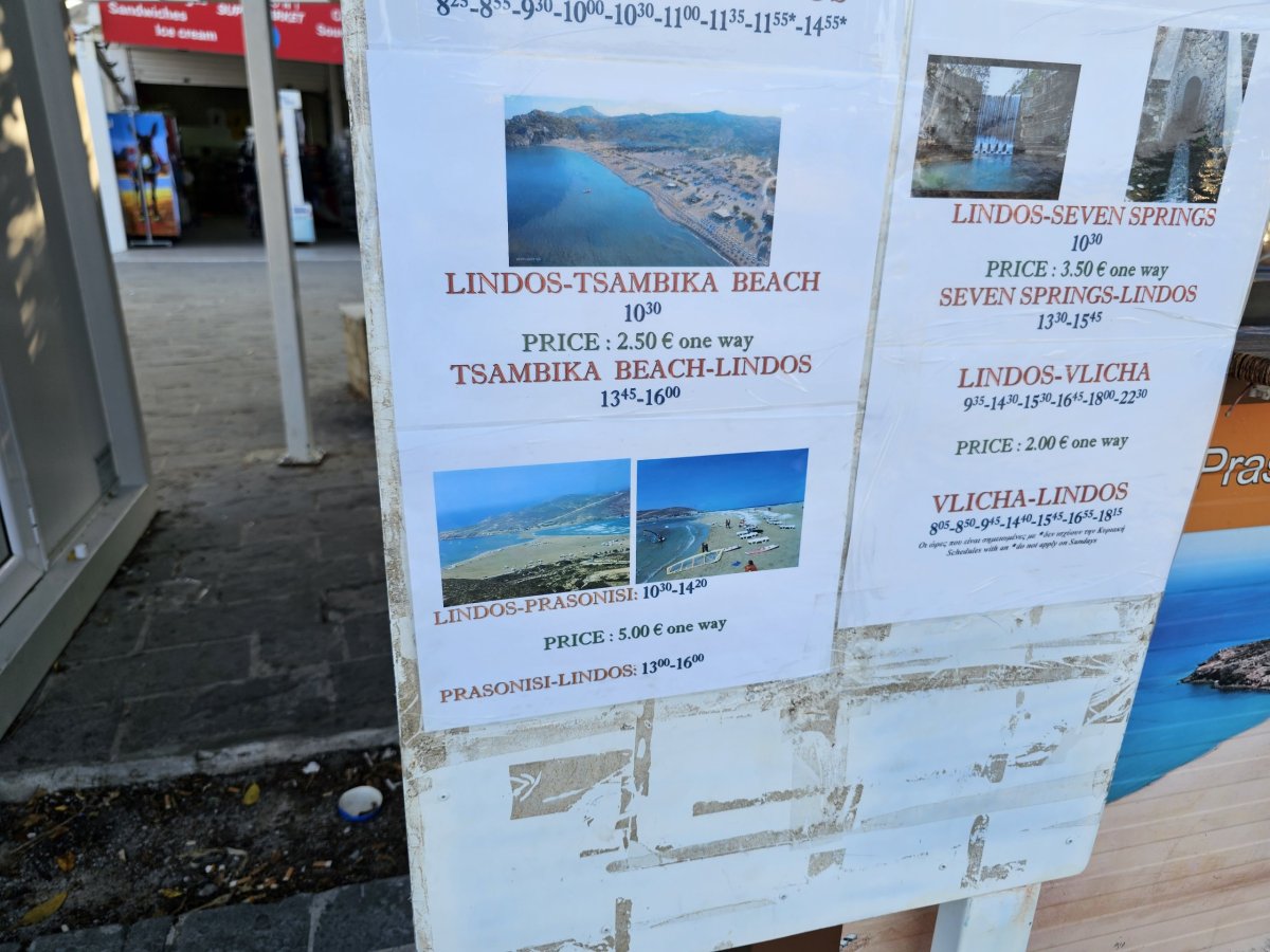 Jízdní řád Lindos