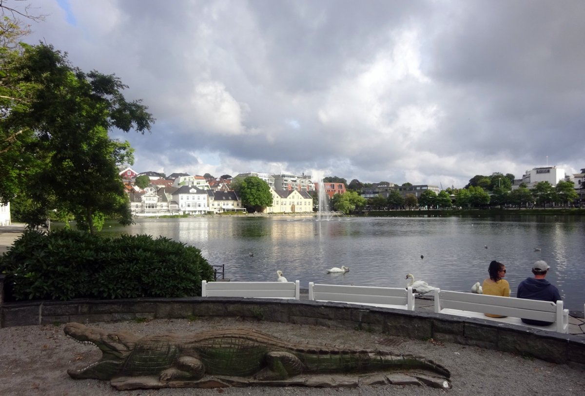 Jezero Breiavatnet centru Stavangeru