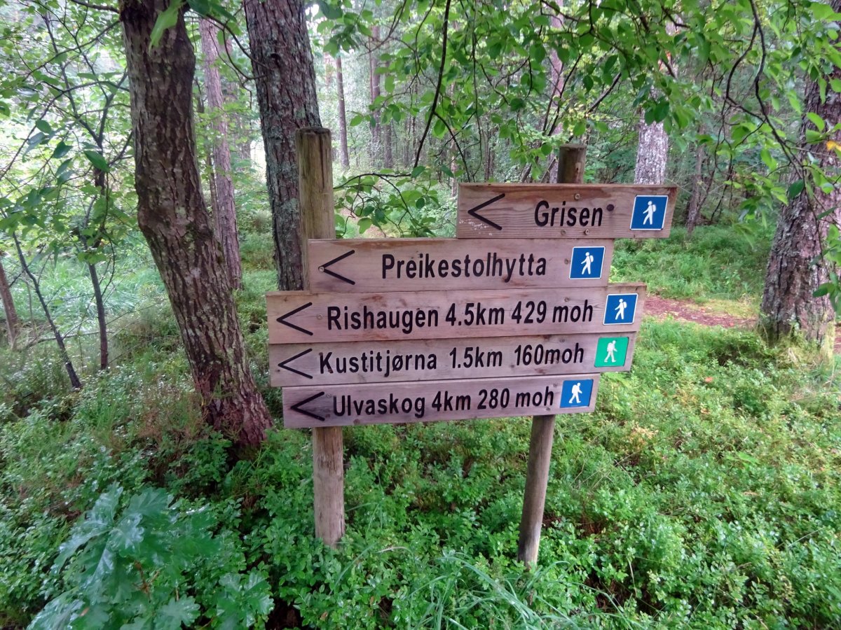 Na začátku cesty u Botne, směr: Preikestolhytta