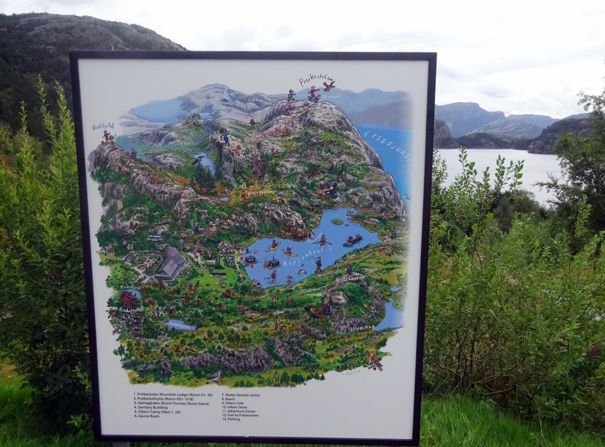 Mapka oblasti Preikestolen