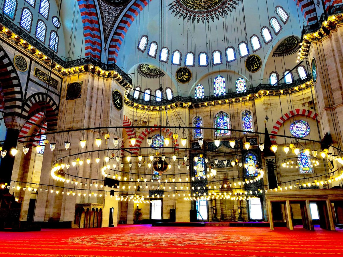 Interiér Sulejmánova mešita, Istanbul